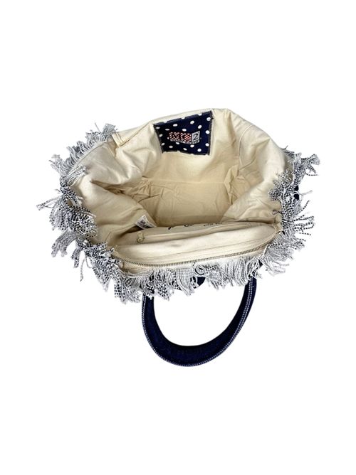 borsa donna vanity a pois blu e bianco MC2 Saint Barth | VANITY-REGULAR POIS61